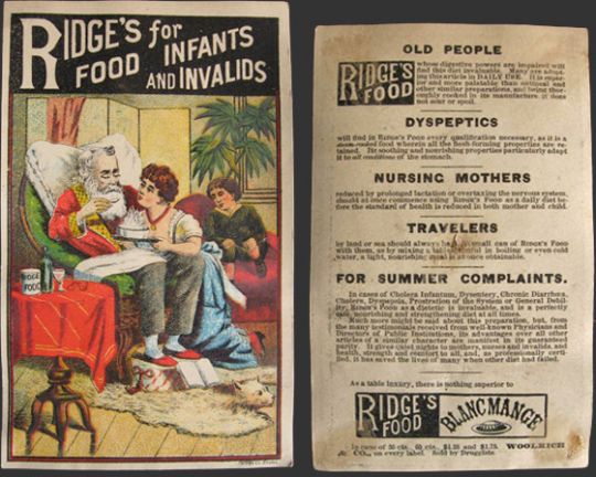 Ridge's Food for Infants & Invalids Trade Card