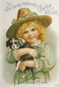 Dr. Seth Arnold's Cough Killer Trade Card ~ Boy with Puppy Dog