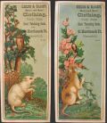 Sheldon & Sargent, Haverhill MA ~ Lot of 3 Trade Cards/Bookmarks ~ Animals