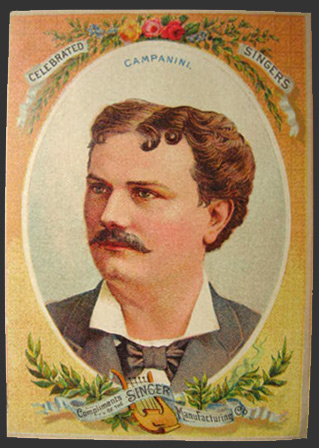 Singer Sewing Machine Trade Card ~ Italo Campanini