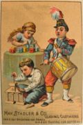 Max Stadler Clothing Trade Card ~ Kids w/ Vintage Toys