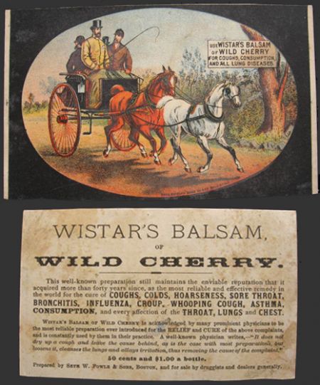 Wistar's Wild Cherry Balsam Cure Trade Card