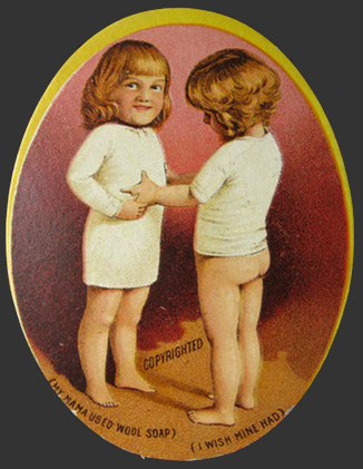 Wool Soap Oval Trade Card ~ Bare Bottom Child