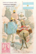 Antique Trade Card ~ Schaal Chocolatier ~ Argentina Flag & Stamp