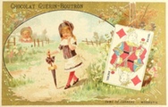 Antique Trade Card ~ Chocolat Guerin Boutron ~ Girl with Parasol