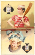 Antique Trade Card ~ Liebig Playing Card ~ Sailor & Rower