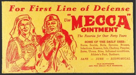 Vintage Mecca Ointment Advertising Ink Blotter