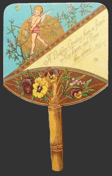 Victorian Die-Cut Birthday Greeting ~ Cupid Aims Arrow