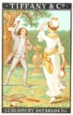 Antique Trade Card ~ Tiffany & Co ~ 1873 Calendar ~ Badminton Players