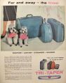 1957 American Tourister Ad ~ Grey Poodles