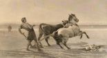 Antique Print ~ Steel Engraving ~ Ulysses, Horses, Baby Telemachus