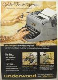 1958 Underwood Typewriter Ad ~ Golden Touch