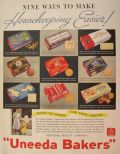 1934 Nabisco Uneeda Bakers Ad ~ Vintage Cookie Boxes