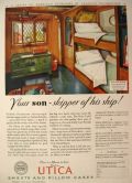 1930 Utica Sheets Ad ~ Boy's Room, Ship Motif