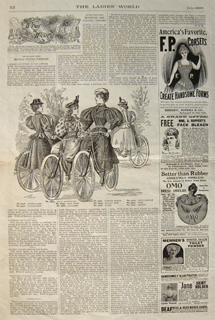 1896 Women's Bicycle Fashions, Cycling Clothing