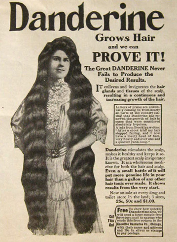 1911 Danderine Hair Growth Tonic Ad ~ Grows Hair & We Can Prove it!
