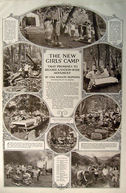 1914 Pasadena YWCA Girl's Camp Photos & Article