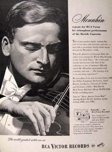 1947 RCA Victor Records Ad ~ Yehudi Menuhin