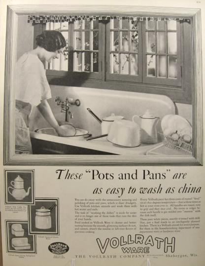 1925 Vollrath Enamelware Ad ~ Easy to Wash