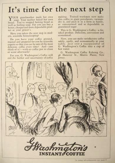 1928 G. Washington Coffee Ad ~ Harold Denison