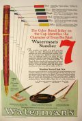 1928 Waterman's Fountain Pen Ad ~ Number 7 Desk Sets