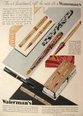 1930 Waterman's Fountain Pen Ad ~ Onyx Desk Set