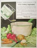 1935 Wesson Oil Ad ~ Lovely Vegetable Art