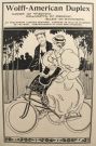 1896 Wolff American Bicycle Ad ~ Couple Rides on Duplex