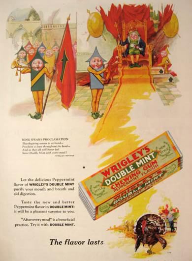 1928 Wrigley's Double Mint Gum Ad ~ King Spear's Proclamation, Vintage ...